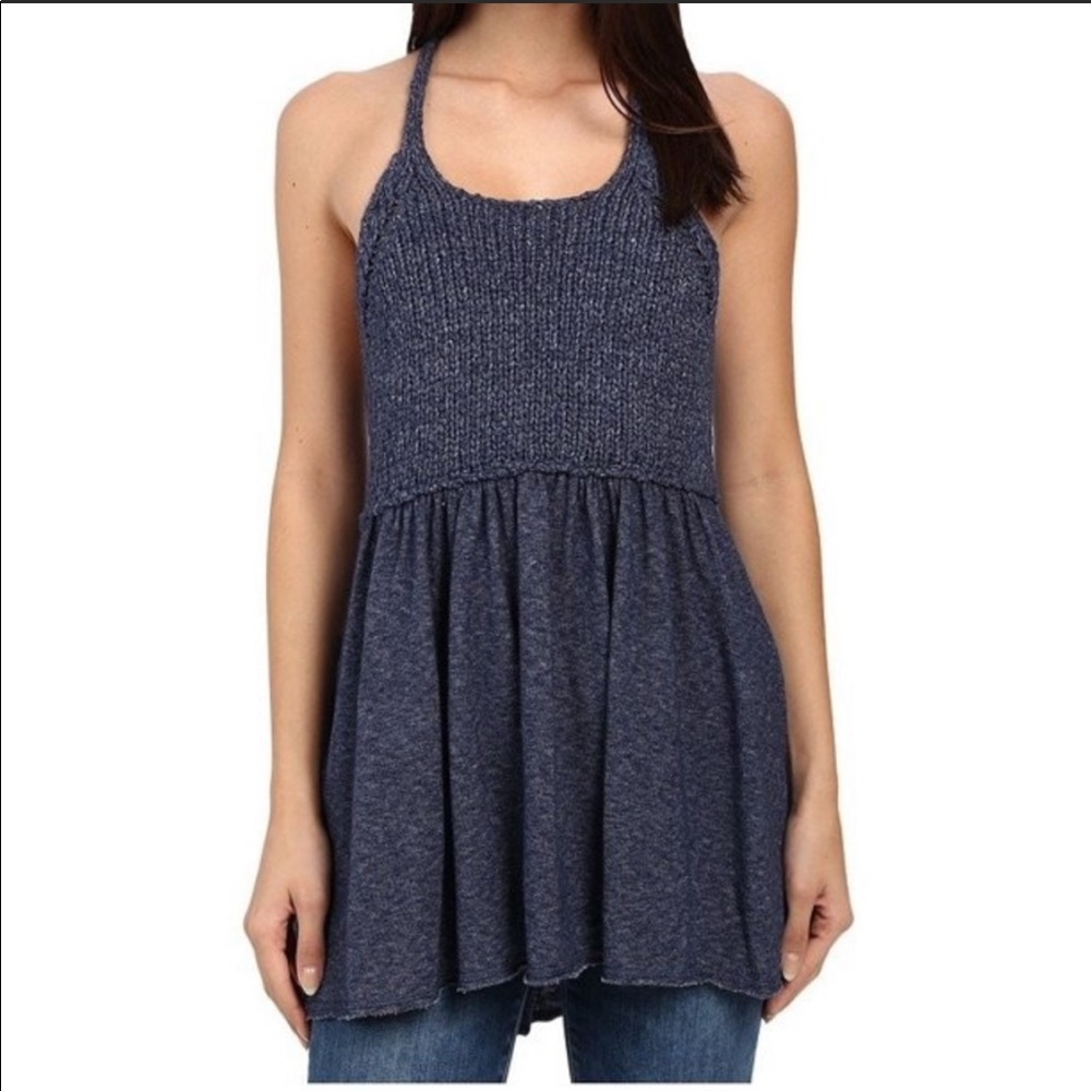Free People Marled Knit Sweater Halter Top Tunic